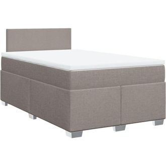 vidaXL Cama Box Spring Con Colch&oacute;n Tela Gris Taupe 120x190 Cm Vidaxl