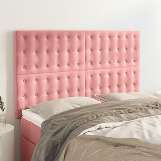 vidaXL Cabeceros 4 Unidades Terciopelo Rosa 72x5x78/88 Cm Vidaxl