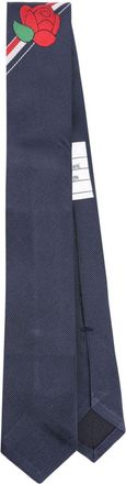 Thom Browne rose-jacquard silk tie - men - Silk - One Size - Blue