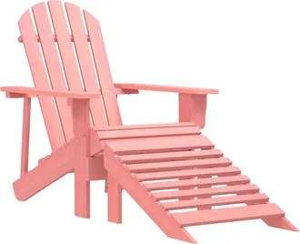 vidaXL Vidaxl - Silla Jard&iacute;n Adirondack Con Otomana Madera Maciza De Abeto Rosa