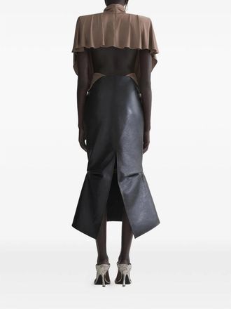 MUGLER Padded Shoulder Viscose Blouse - Black