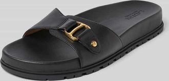 Lauren Ralph Lauren Slides aus echtem Leder Modell TASHA in Black, Gr&ouml;&szlig;e 37,5