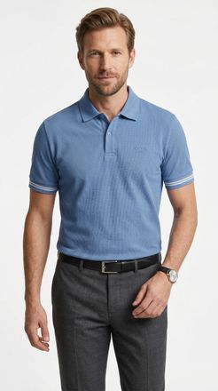 Joop Poloshirt JOOP JEANS Amare, Herren, Gr. XXL, pastelblau, Piqu&eacute;, Obermaterial: 98% Baumwolle, 2% Elasthan, normal, B&uuml;ndchen, Shirts Poloshirt, modern f