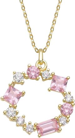 Rachel Glauber 14K Plated Cz Pendant Necklace