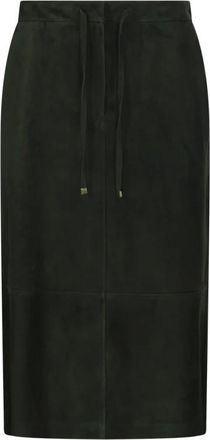 Max Mara Rokken, Dames, Groen, 2Xs, Leer, Gazza Leren Rok