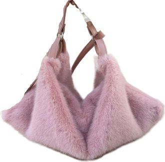 Generic Womens Plush Bags Plush Crossbody Bag Womens Single Shoulder Handbag Large Capacity Casual Autumn Winter Fashionable All-Match(Color 04)