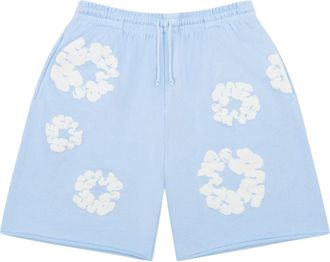 Denim Tears The Cotton Wreath Sweat Shorts Powder Blue FW24BRS0012