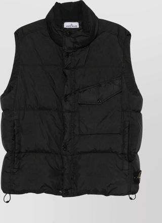 Stone Island quilted vest down high neck