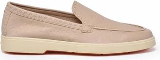Santoni Schoenen, Dames, Beige, 35 EU, Leer, Mocassino Pelle Martellata