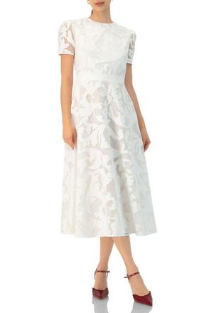 Ivonne Lace A-Line Midi Dress in White at Nordstrom, Size 12