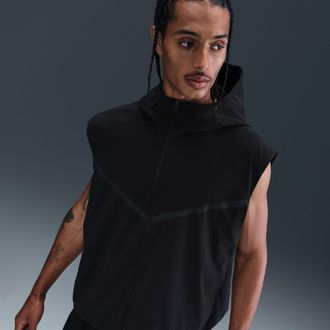 Nike Mens Tech Dri-FIT Woven Windrunner Vest in Black | HV0982-010
