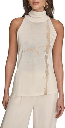 DKNY Abstract Print Sleeveless Cowl Neck Top in Cream at Nordstrom, Size X-Large
