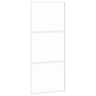 vidaXL Puerta Corredera Vidrio Templado Y Aluminio Blanca 90x205 Cm Vidaxl