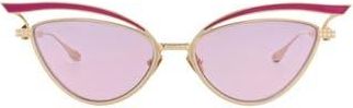 Valentino 55mm Cat Eye Sunglasses in Gold Gold Pink at Nordstrom Rack