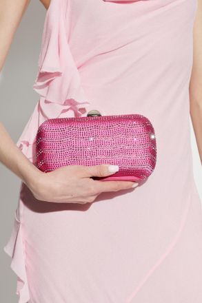 Rodo Clutch With Cubic Zirconia, Womens, Pink