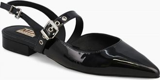 Mia Womens Aree Patten Slingback Flats In Black