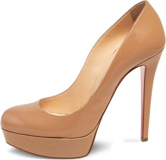 Christian Louboutin Pumps Bianca con plateau 130mm - Marrone