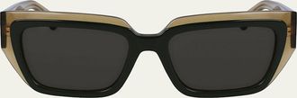 Ferragamo Logo Acetate Butterfly Sunglasses