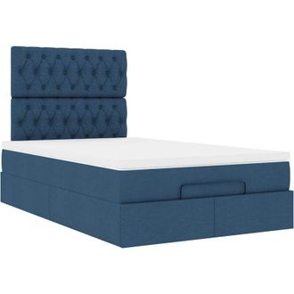 vidaXL Estructura De Cama Otomana Colch&oacute;n Tela Azul 120x190 Cm Vidaxl