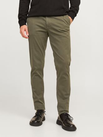 Jack & Jones Chinohose JACK & JONES JPSTMARCO ARTHUR CHINO SN, Herren, Gr. 28, L&auml;nge 32, gr&uuml;n (olive night), Web, Obermaterial: 97% Baumwolle, 3% Elasthan, unifarb