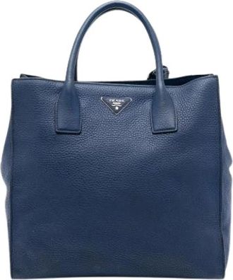 Prada Pre-owned Tote Bags, female, Blue, Size: ONE SIZE Pre-owned Satchel