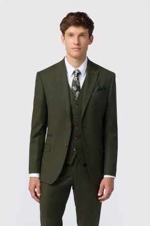 Antique Rogue Mens Single Breasted Two Button Slim Fit Suit Jacket - Khaki - Size 42 (Chest)