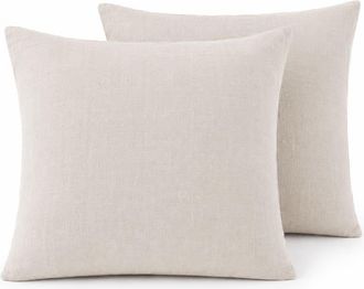 Febronie Funda de almohada (x2) lino beige claro 65x65