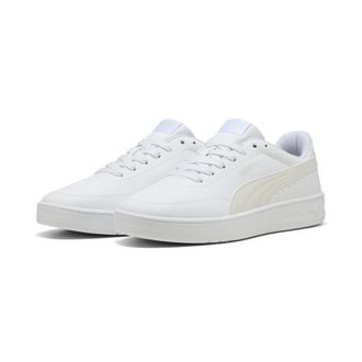 Puma Sneaker PUMA COURT CLASSIC CLEAN, Damen, Gr. 37,5, weiss (puma wei&szlig;, vapor gray), Synthetik, Schuhe Sneaker