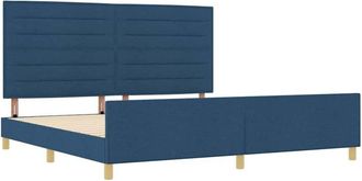 vidaXL vidaXL Blue Fabric Bed Frame 200x200 cm