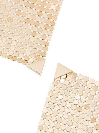 Paco Rabanne Womens Earrings Wire Mesh Gold Brass