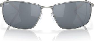 Costa Turret 63mm Oversize Polarized Irregular Sunglasses in Silver /Gray Silver 580P at Nordstrom