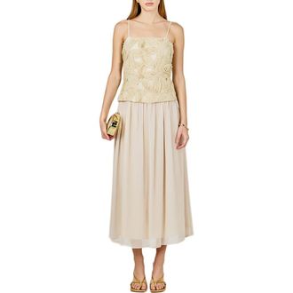 endless rose Floral Pattern Sleeveless Maxi Dress in Beige at Nordstrom, Size X-Small