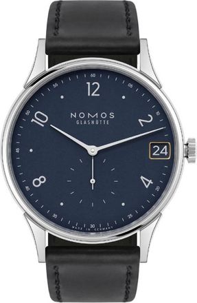 NOMOS Glash&uuml;tte Minimatik 39 Hand Wind Blue Dial Watch 1252
