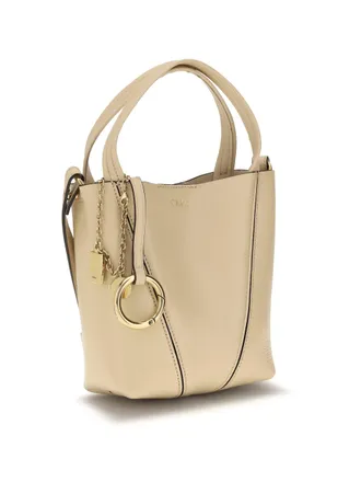 Chlo&eacute; Womens Spin Shoulder Bag Petal Beige Calf Leather Bos Taurus