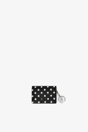 Ganni Black Bou Card Holder With Flap Dots