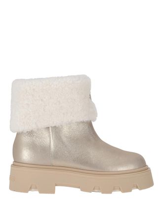 Moncler Silver Solid Round Toe Boots