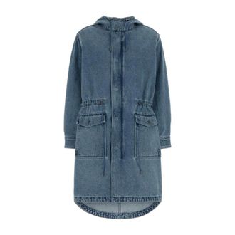 Michael Kors Hooded Denim Parka - female - Michael Kors - Parkas - Blue - XS/S - Coats