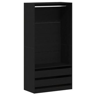 Berkfield Home Black Oak Wardrobe - 100 x 50 x 200 cm - Made from Engineered Wood