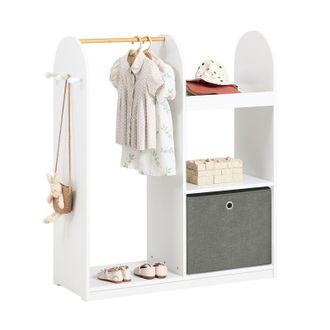 SoBuy Armario Infantil Con 3 Ganchos, 1 Cesta Y 1 Percha Mueble Organizador Juguetes Y Ropa 97 X 35 X 108 Cm Kmb40-w Sobuy Es