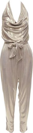 Diane Von Fürstenberg Diane Von Furstenberg Carolette liquid metal halter backless jumpsuit