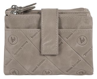 Bruno Banani Geldb&ouml;rse BRUNO BANANI, Damen, grau, Leder, leicht gl&auml;nzend, unifarben, Kleinlederwaren Geldb&ouml;rse, echt Leder