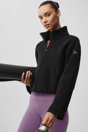 Alo | Double Face Wool City Girl Jacket in Black, Size: Medium