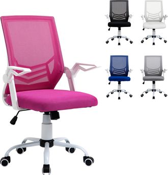 Vinsetto Vinsetto - Silla De Oficina Silla Escritorio Giratoria Con Altura Ajustable Reposabrazos Abatible Soporte Lumbar Y Respaldo Transpirable 62,5x55x94-10