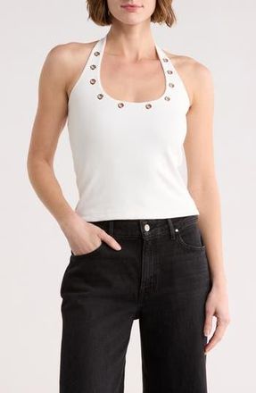 Vigoss Grommet Halter Top in White at Nordstrom Rack, Size X-Large