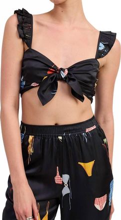 Emory Park Beach Mode Tie-Front Bralette Top In Multi