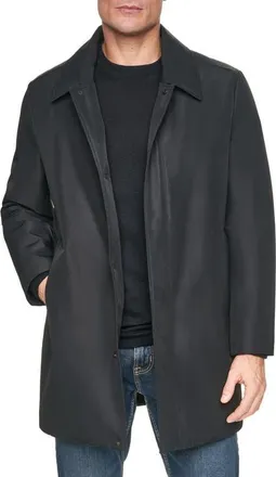 Andrew Marc Mackintosh with Hooded Bib in Black at Nordstrom, Size Large