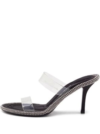 Alexander Wang 110mm Kira crystal-embellished transparent sandals - women - PVC/Fabric/PVC/Leather - 36 - White