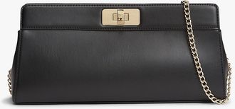 Tommy Hilfiger Womens Monogram T-Lock Clutch - Black