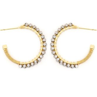 Panacea Hematite Bead Hoop Earrings at Nordstrom Rack