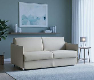 Dmora Dmora - Sof&aacute; Fijo 3 Plazas Severo, Sof&aacute; Lineal Para Sal&oacute;n, Acolchado, Desenfundable, Calidad 100% Made In Italy, 200x95 H90 Cm, Beige